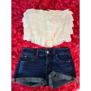 SOLD Ruffle Crop Tube Top